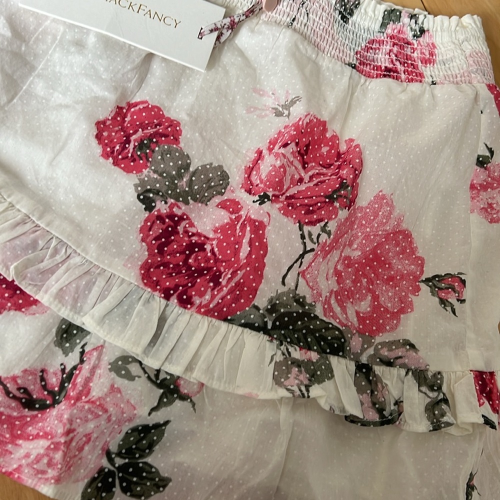 LoveShackFancy Floral Pink and White Skirt - Picture 2 of 4